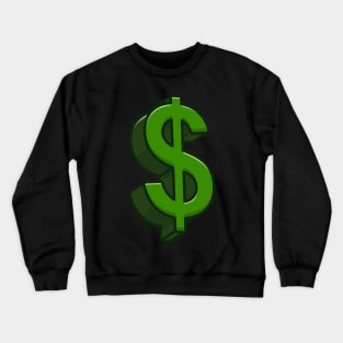 Dollar Sign Cartoon Crewneck Sweatshirt